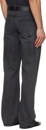 TONYWACK Black Flared-Leg Distressed Jeans