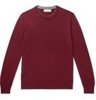 Brunello Cucinelli - Contrast-Tipped Cashmere Sweater - Burgundy