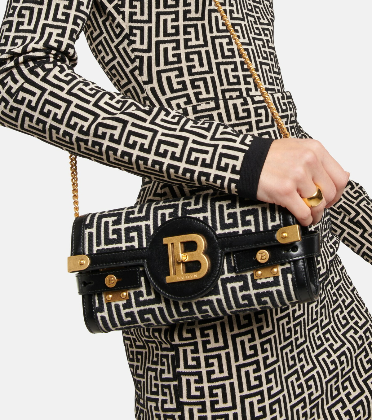 Balmain - B-Buzz 23 Small Jacquard Crossbody Bag Balmain