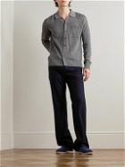 PIACENZA 1733 - Pointelle-Knit Silk and Linen-Blend Shirt - Gray
