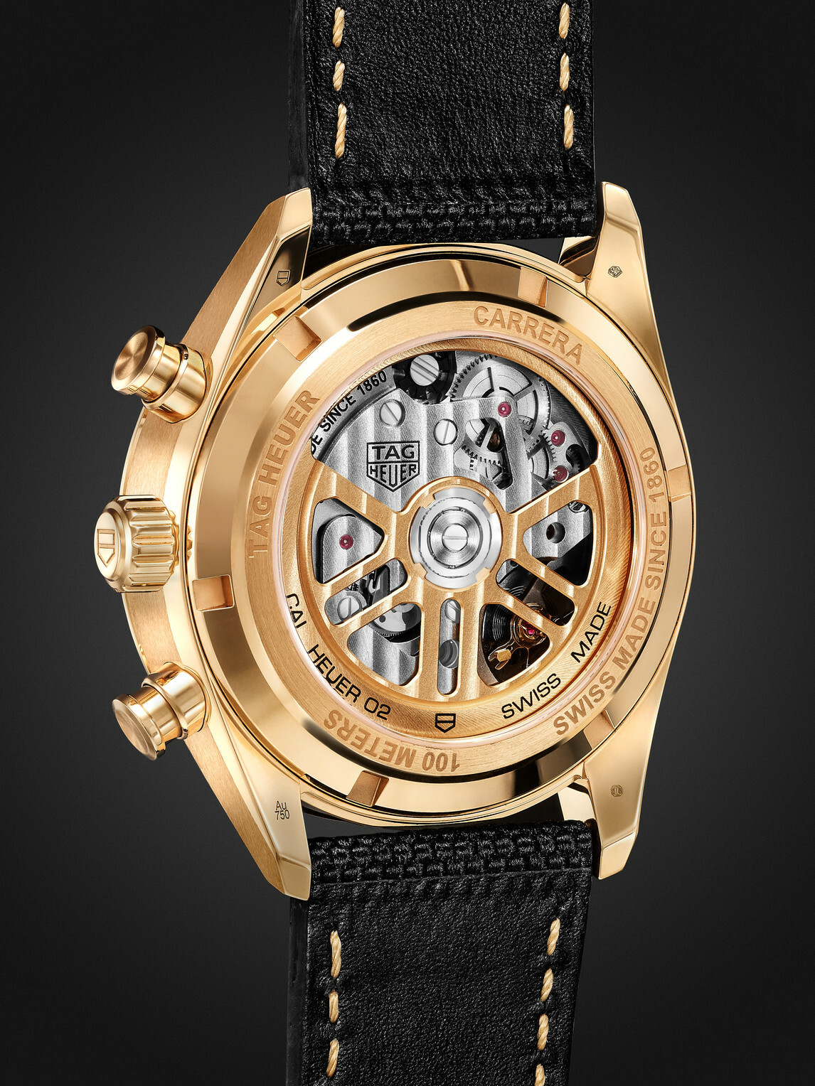 Bamford Watch Department - TAG Heuer Carrera Limited Edition Automatic 42mm 18-Karat Gold and Canvas Watch