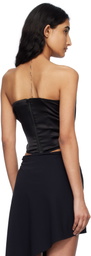 Magda Butrym Black Draped Satin Strapless Corset
