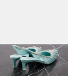 Gucci Crystal-embellished satin slingback pumps