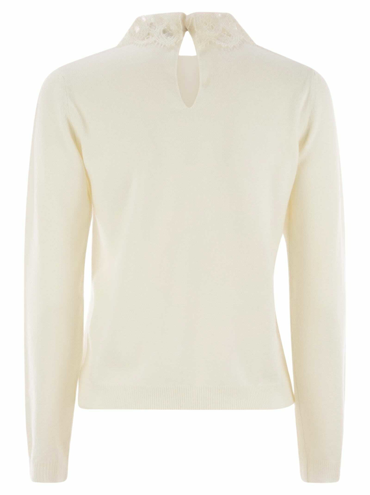 Fabiana Filippi Platinum Jersey With Macramé Lace