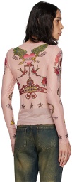 Anna Sui SSENSE Exclusive Pink Tattoo Long Sleeve T-Shirt