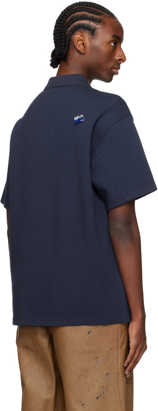 ADER error Navy Spread Collar Polo