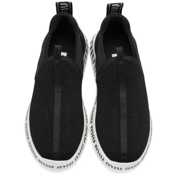 Miu Miu Black Slip-On Sneakers Miu Miu