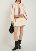 Isabel Marant étoile Picadilia Embroidered Cotton Mini Skirt Beige