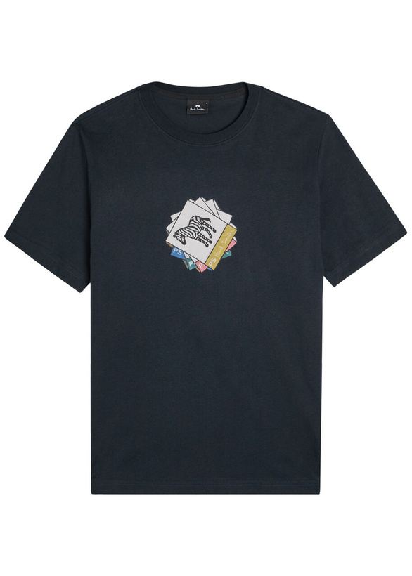 Photo: PS Paul Smith Zebra Printed Cotton T-shirt Navy