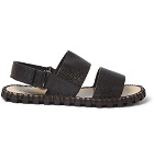 Valentino - Grained-Leather Sandals - Men - Black