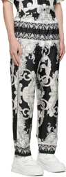 Versace Underwear Black & White Baroque Lounge Pants