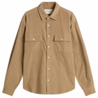 Café Mountain Men's Double Pocket Seersucker Cord Heritage Shirt in Oat