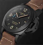 Panerai - Luminor 1950 3 Days GMT Automatic 44mm Ceramic and Leather Watch - Black