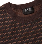 A.P.C. - Slim-Fit Striped Merino Wool-Jacquard Sweater - Men - Brown