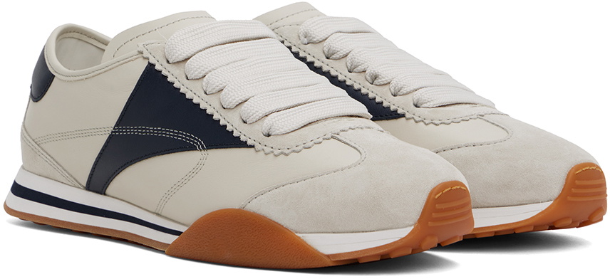 Bally Off-White & Navy Sonney Sneakers