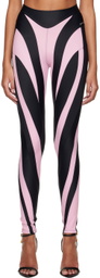 Mugler Pink & Black Spiral Leggings