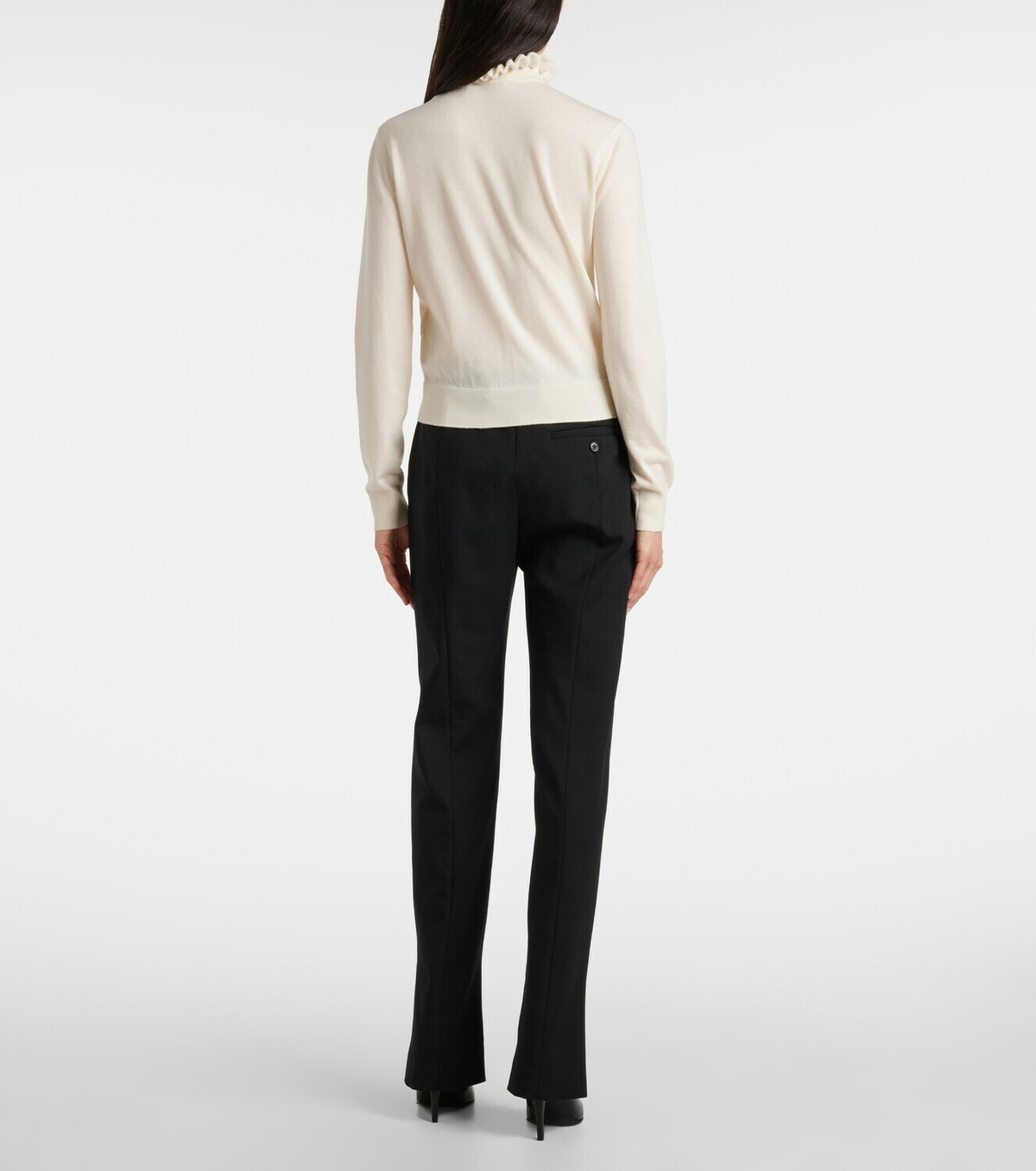 McQueen Scalloped wool-blend sweater