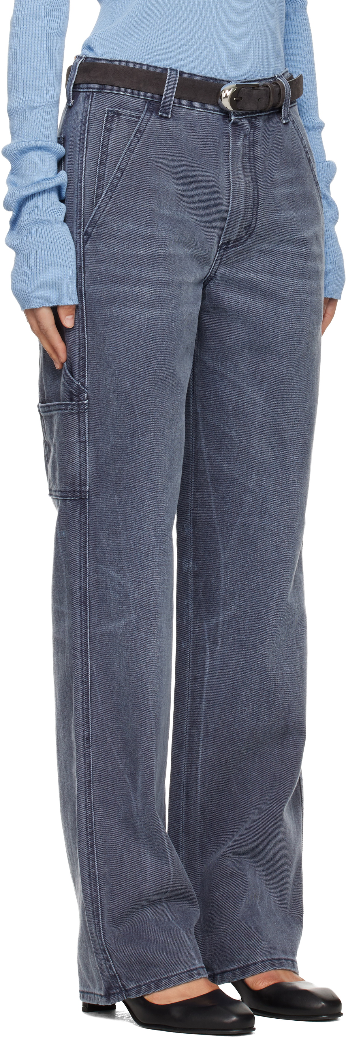 6397 Navy Long Painter Jeans
