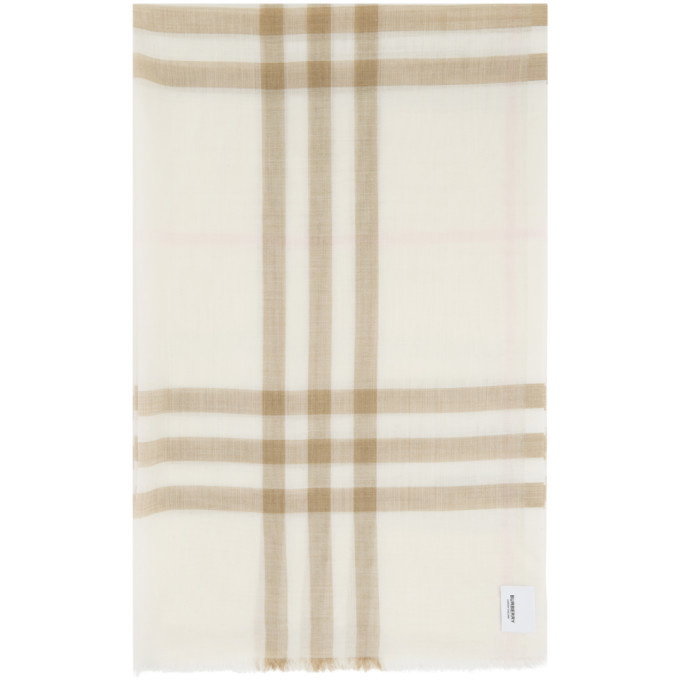 Photo: Burberry Off-White Wool Check Scarf