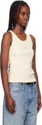 Maison Kitsuné Beige Baby Fox Patch Ribbed Tank Top