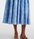 Staud Wells floral pleated corset dress