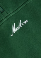 Malbon Milton Logo-embroidered Half-zip Cotton Sweatshirt Green