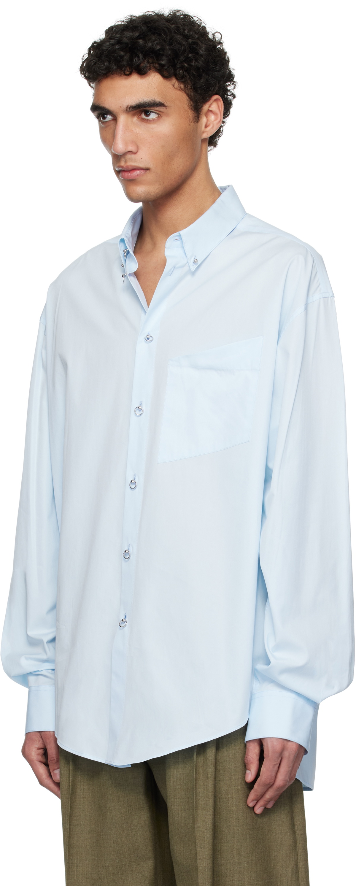 Mugler Blue Poplin Shirt