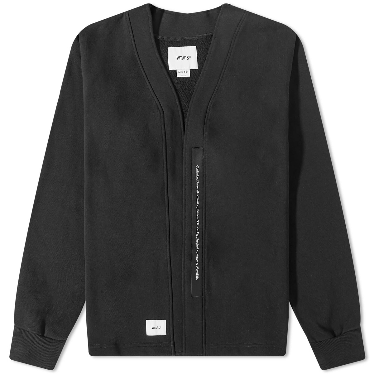 WTAPS Men's 0 Jersey Cardigan in Black