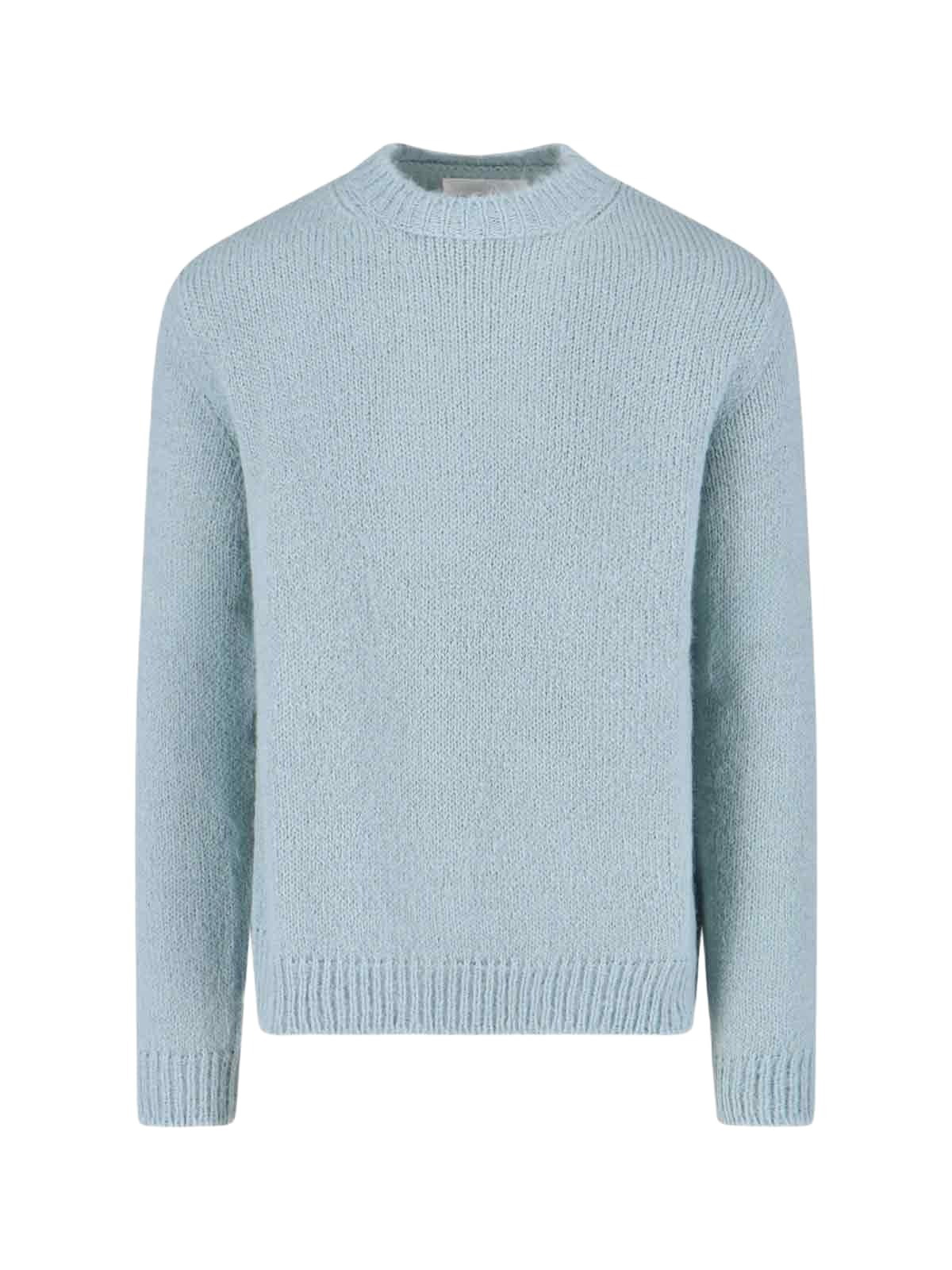 Jil Sander Men's Melton Wool Crew Sweat in Midnight Jil Sander