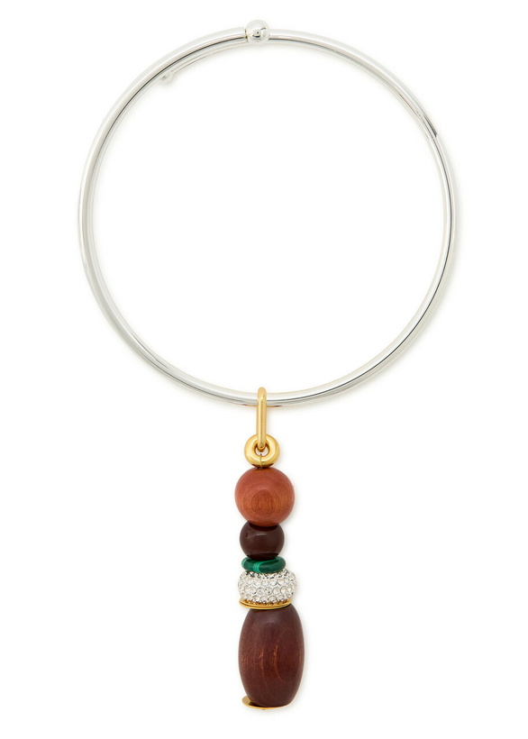 Photo: Timeless Pearly Bead Pendant Sterling Silver Hoop Necklace - Multicoloured - One Size