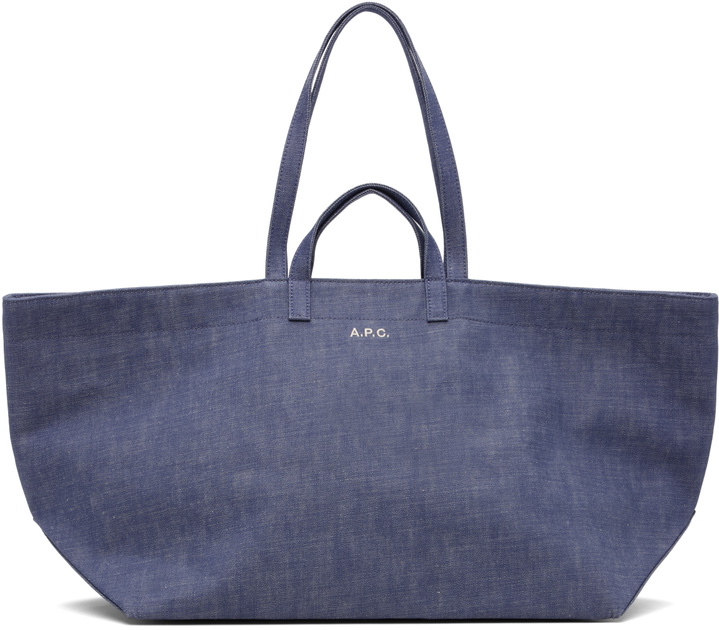 Photo: A.P.C. Blue 'Le Drummer' Toile Tote