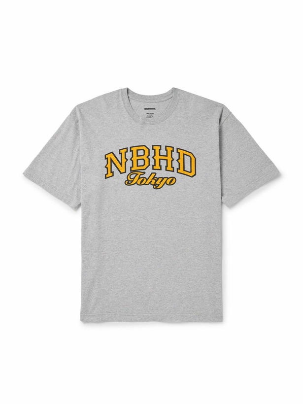 Photo: Neighborhood - Logo-Print Cotton-Jersey T-Shirt - Gray