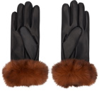 Ernest W. Baker Black Leather Gloves