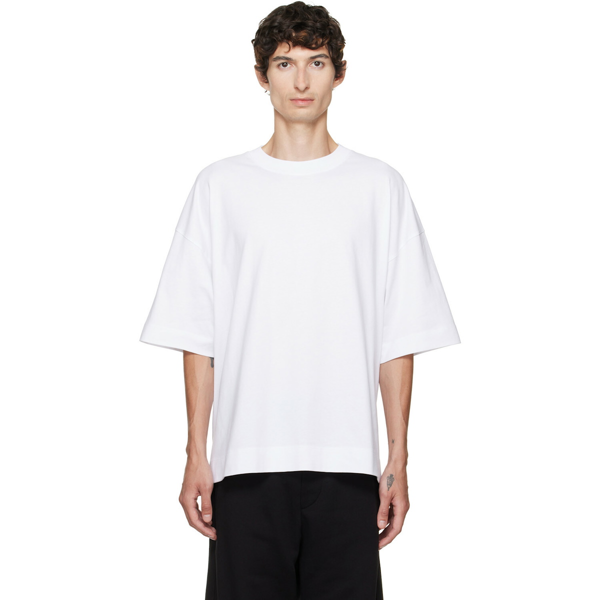Dries Van Noten White Dropped Shoulder T-shirt