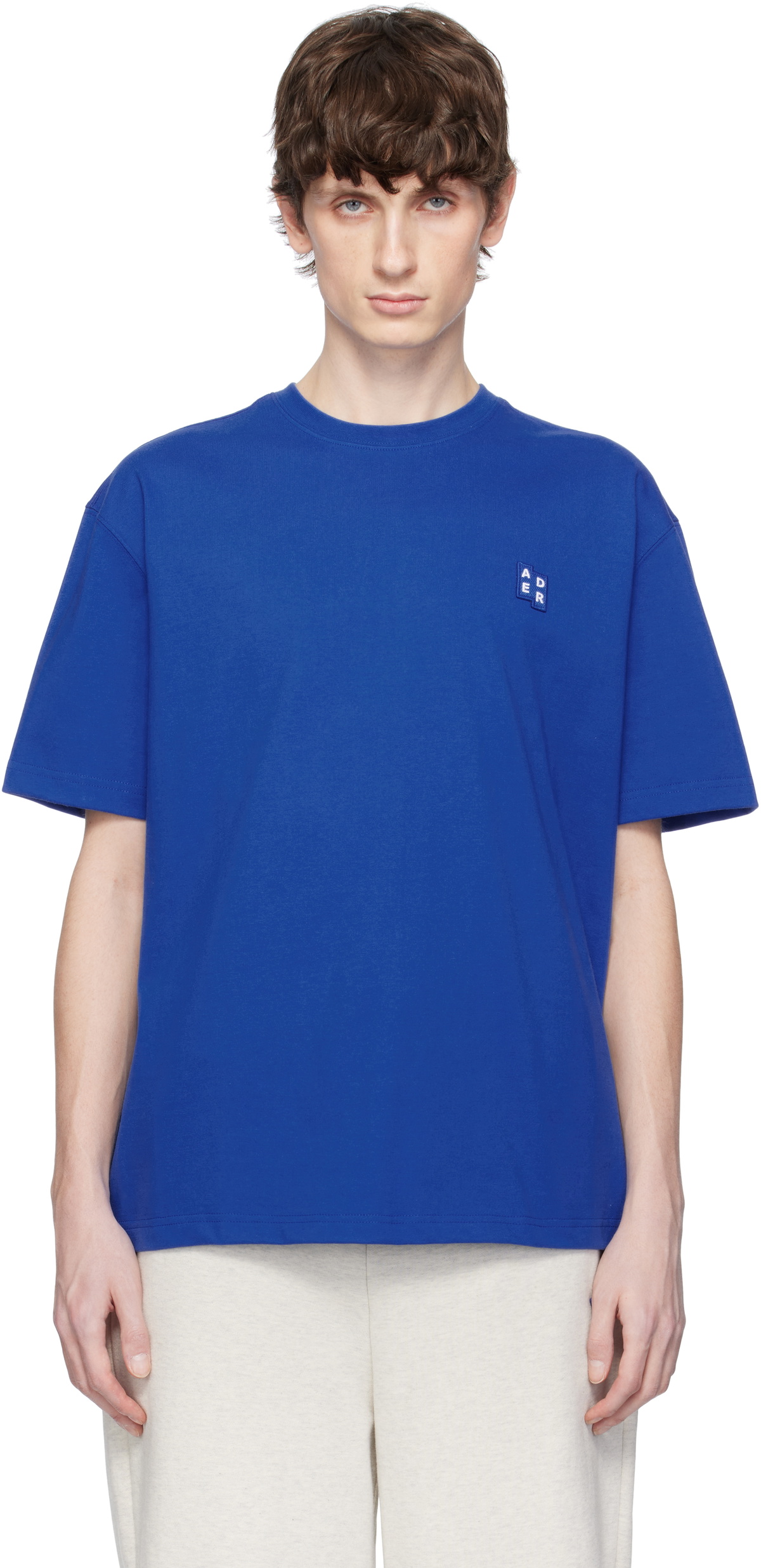 ADER ERROR ブルー Sig TRS Tag 01 シャツ ADER error Blue Sig; TRS Tag 01 T-shirt ADER error
