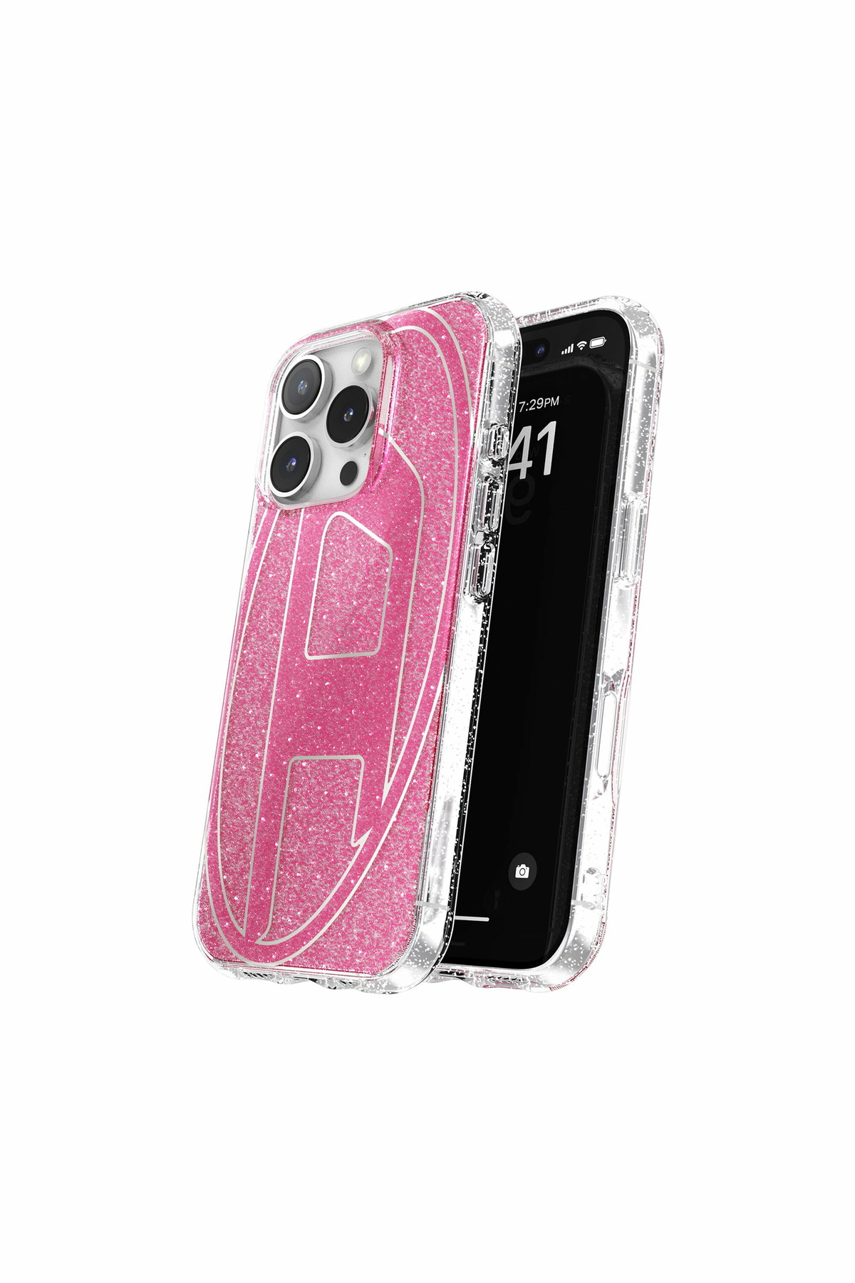 Diesel Oval D Glitter Case for i P 16 Pro - Cases - Unisex - Pink