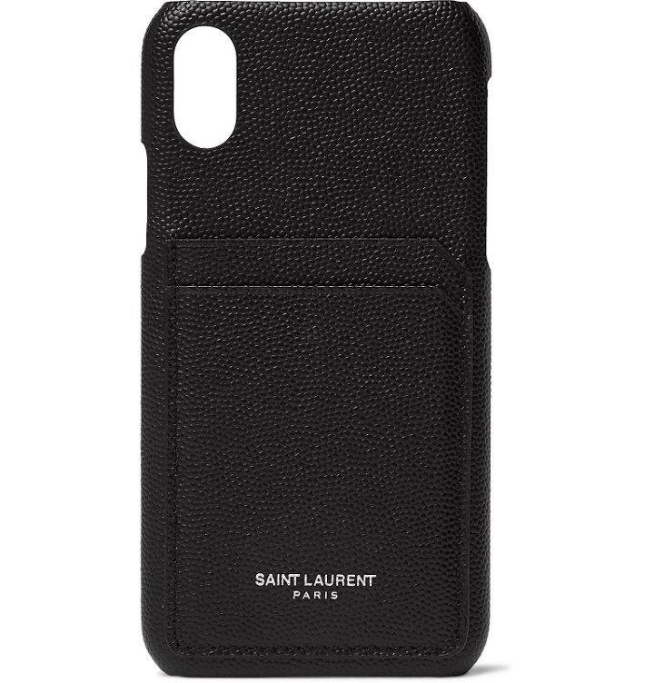 Photo: SAINT LAURENT - Pebble-Grain Leather iPhone XS Case - Black