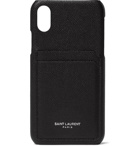 SAINT LAURENT - Pebble-Grain Leather iPhone XS Case - Black