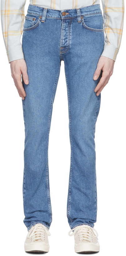 Photo: Nudie Jeans Blue Grim Tim Straight-Leg Jeans