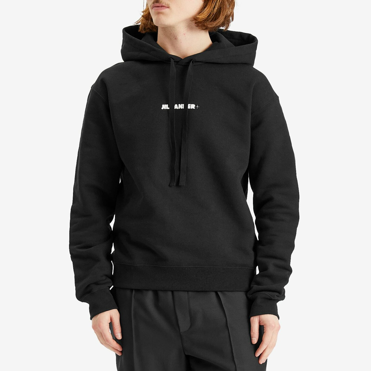 Jil Sander+ Men's Logo Hoodie in Black