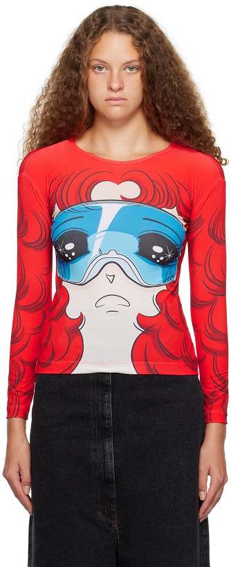 Photo: Pushbutton SSENSE Exclusive Red Goggles Girl Long Sleeve T-Shirt