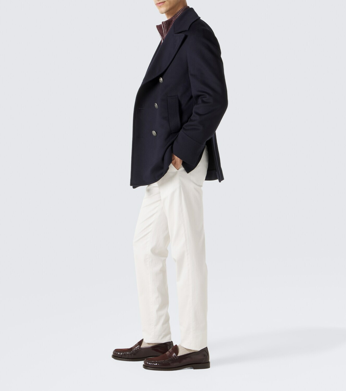 Brunello Cucinelli Suede-paneled leather penny loafers