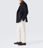 Brunello Cucinelli Suede-paneled leather penny loafers