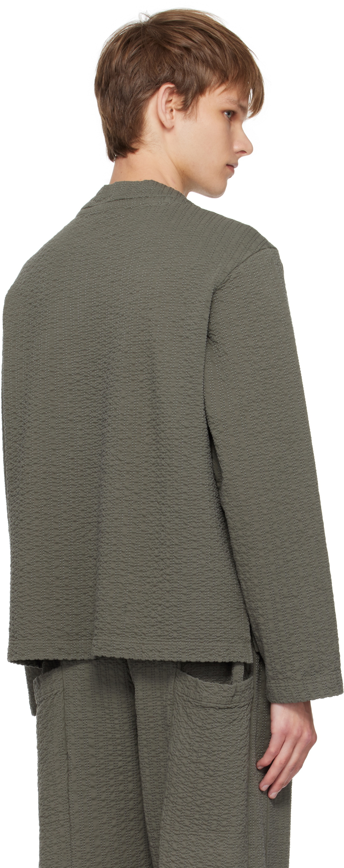 Craig Green Khaki Embroidered Linestitch Smock T-shirt