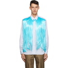 Comme des Garcons Homme Plus White and Blue Hair Shirt