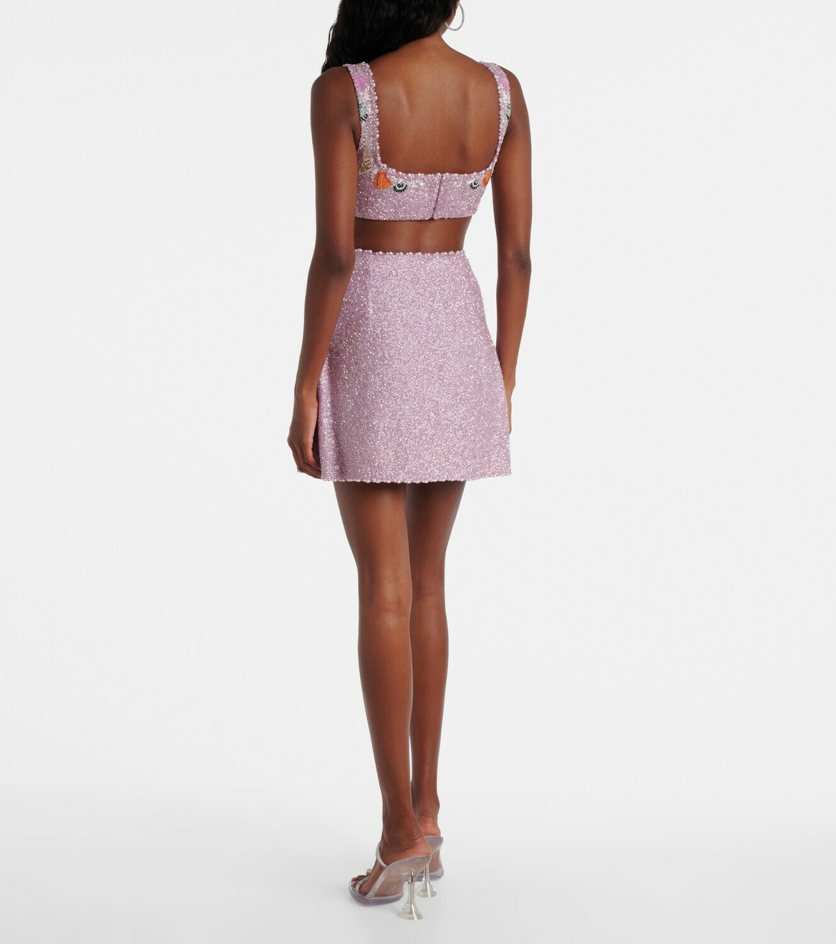 Clio Peppiatt Marina embellished crop top