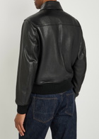 Ami Paris Adc Grained Leather Bomber Jacket Black