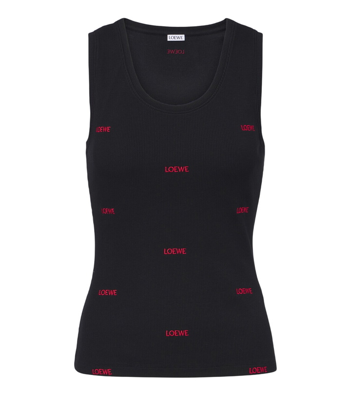 Photo: Loewe Logo ribbed-knit cotton-blend jersey tank top