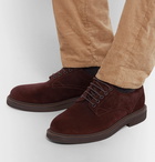 Brunello Cucinelli - Brushed-Suede Derby Shoes - Men - Burgundy