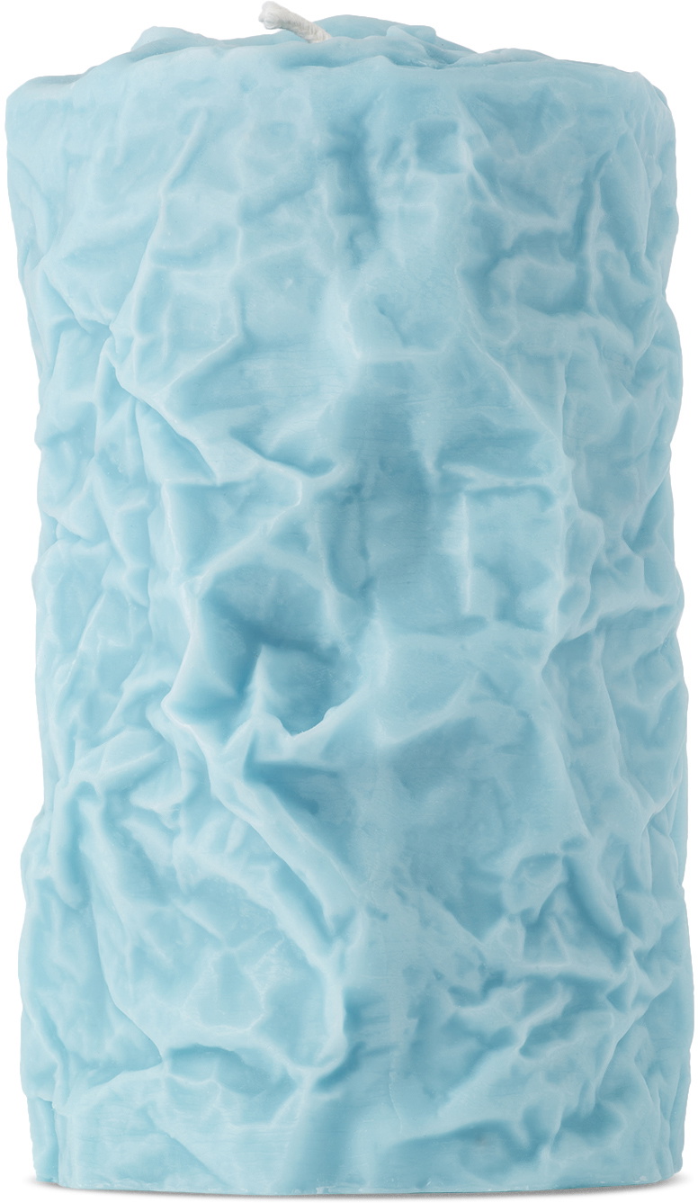 Saunders Blue Crinkle Candle